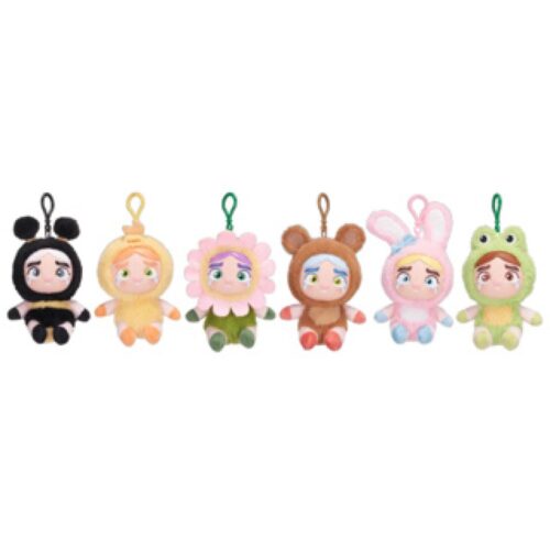 Kanashiko Pluche Bagclip 14cm Plastic Face in Blindbox 6 assorti (assortiment – willekeurige uitvoering)