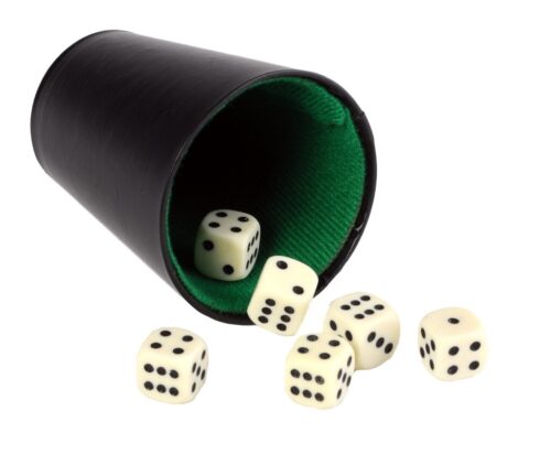 Pokerbeker Kunstleer Zwart (9cm hoog)