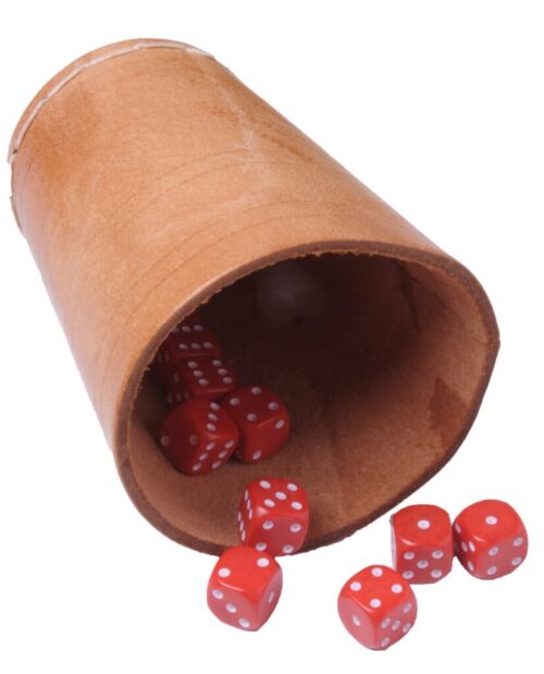 Pokerbeker Leder Naturel (10cm hoog)