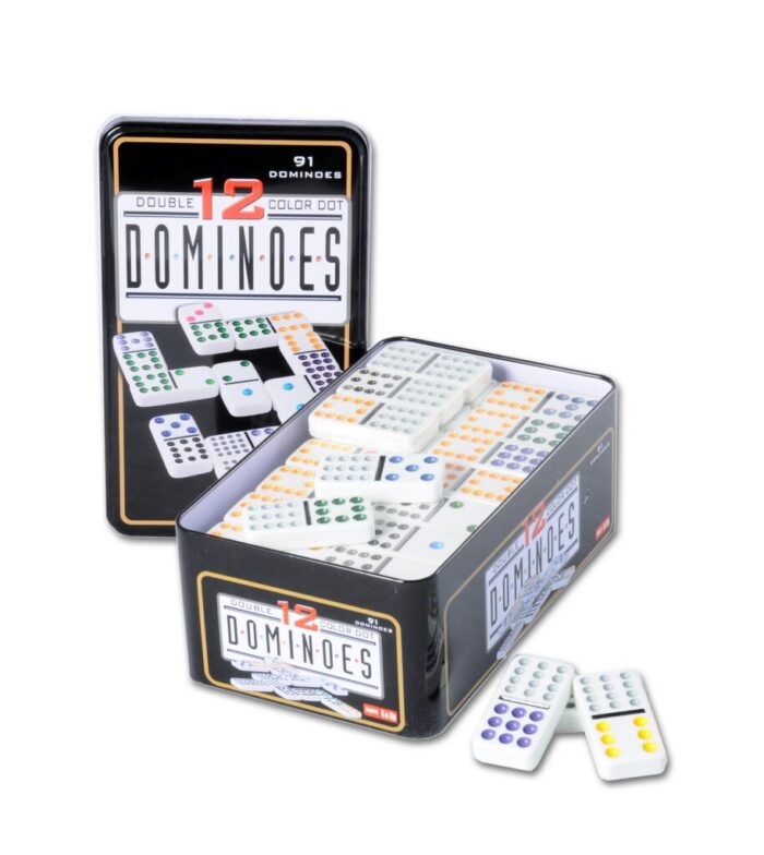 Domino dubbel 12 in blik