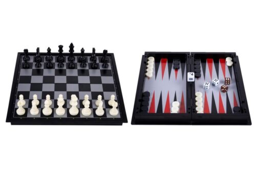 Reis schaak/ backgammon opklapbaar magne
