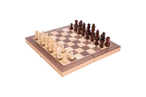Schaakspel Beukenhout met walnoot fineer