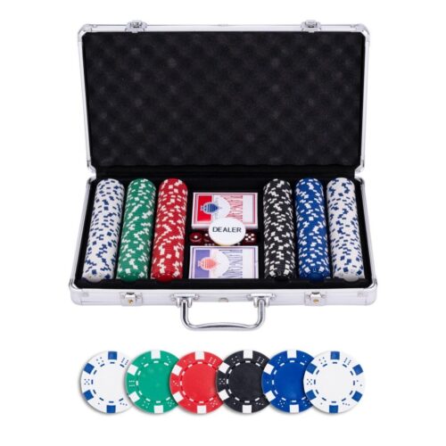 Pokerset in Zilveren Koffer, met 300 chi
