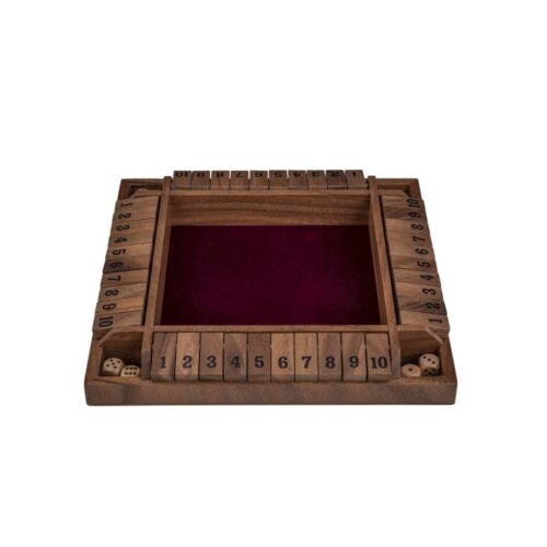 Shut the box 4 spelers Walnoot 29x29x3,5