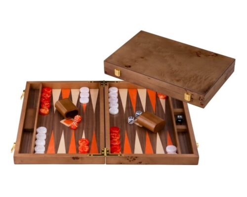 Backgammon 15" Oranje & Maple Veneer