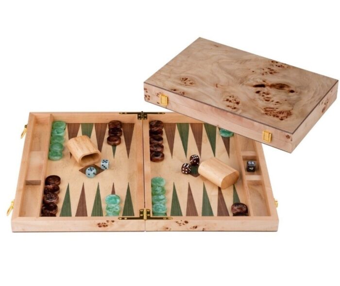Backgammon 18" Groen & Bruin Trangle