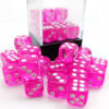 Translucent Pink D6 12mm (36 stuks)