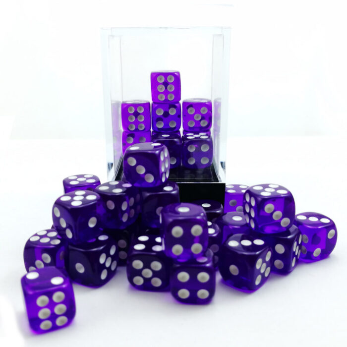 Translucent Purple D6 12mm (36 stuks)