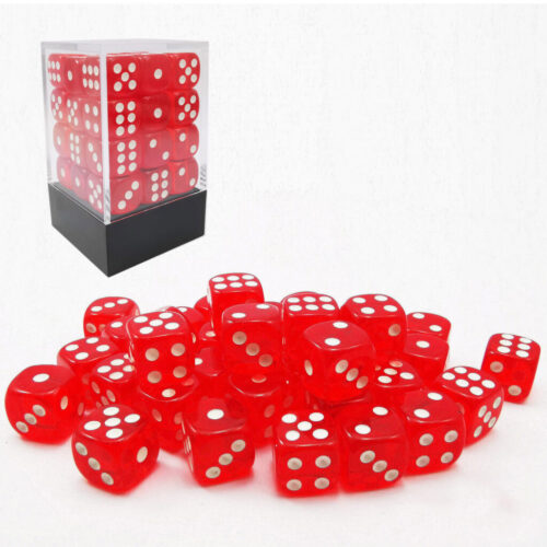 Translucent Red D6 12mm (36 stuks)