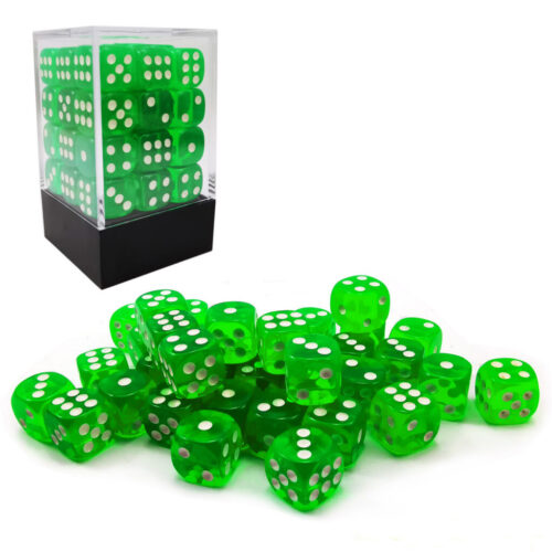 Translucent Green D6 12mm (36 stuks)