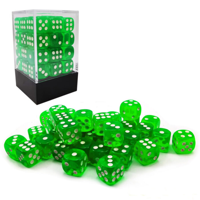 Translucent Green D6 12mm (36 stuks)