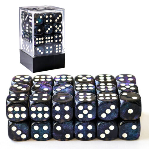 Moonstone Black/Blue Shimmery D6 12mm (3