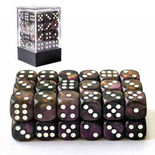 Moonstone Black/Purple Shimmery D6 12mm
