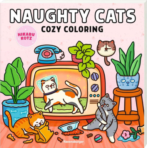 Ravensburger Cozy Coloring Books – Naughty Cats – Creatief speelgoed vanaf 14 jaar
