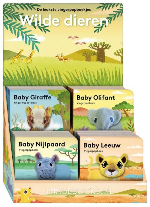 Display Vingerpopboekjes Wilde Dieren