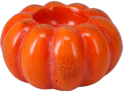 Pompoen theelichthouder terracotta oranje 11 cm