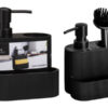 Zeepdispenser zwart met streepdesign