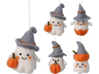 Spookje hangdecoratie vilt 13 cm