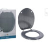 Toiletbril MDF zilver glitter met deksel