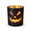 Halloween theelichthouder zwart glas 7 cm