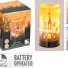 Halloween lamp glas met 10 leds en timer 15 cm