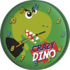 Dinosaurus Wandklok Crazy Dino - &oslash; 24 cm - Groen