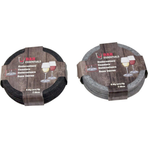 Onderzetter vilt rond 10 cm - Set van 6