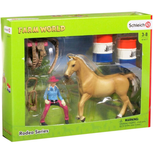Schleich Farm World - Barrel racing met cowgirl