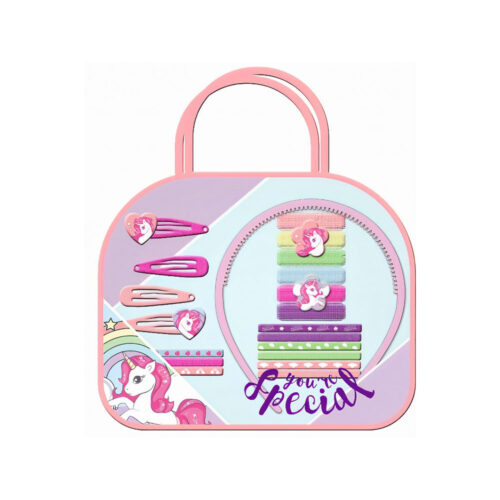 Unicorn haaraccessoires in PVC tas met wel 20 accessoires