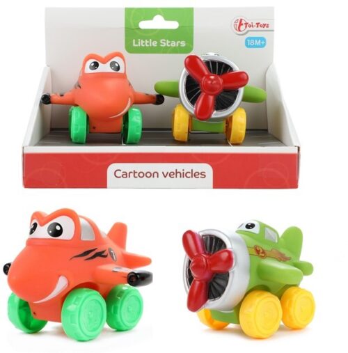 LITTLE STARS Zachte pvc vliegtuigen Cartoon 2 stuks 10,5x17x11cm.