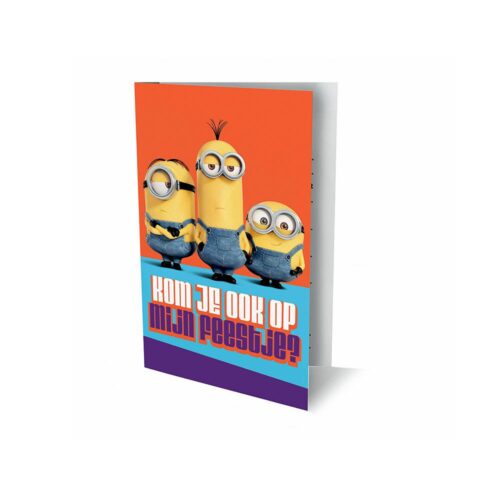 Minions 6 uitnodigingen Bob, Kevin en Stuart