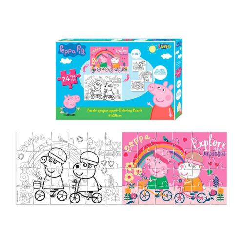 Peppa Pig Puzzel + kleurplaten