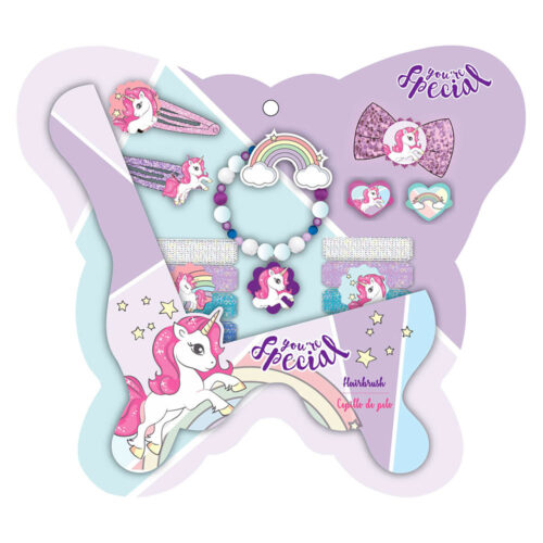 Unicorn You're Special bestaande uit 14 accessoires voor in het haar (assortiment – willekeurige uitvoering)