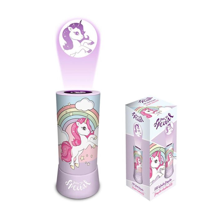 Unicorn Projector Nachtlampje Afmeting: 20 x 9,5 cm Werkt op 3x AA batterij (niet meegeleverd)