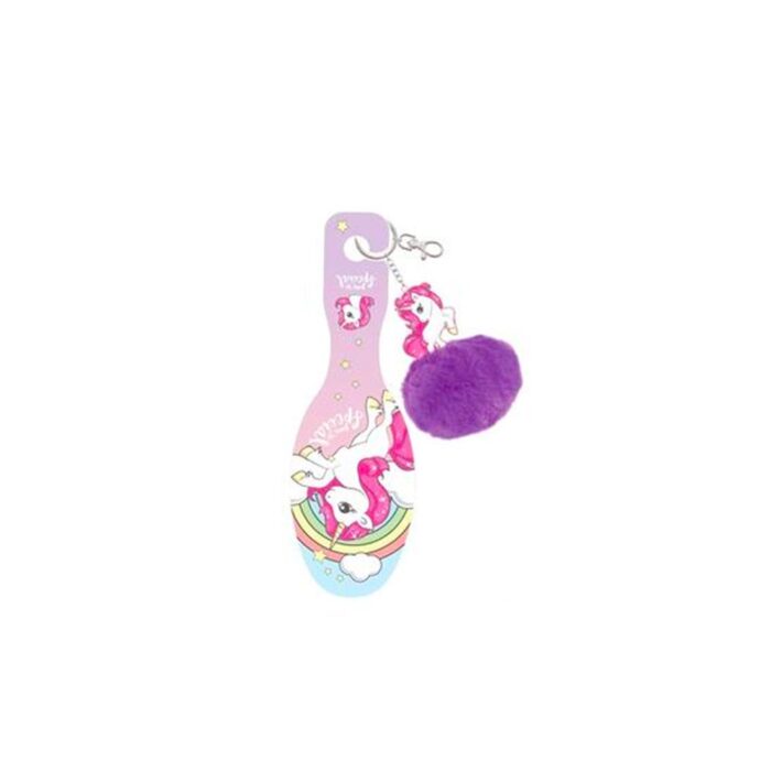 Unicorn Haarborstel aan Sleutelhanger