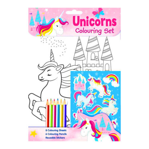 Unicorn kleur en sticker set