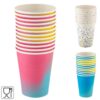 Beker papier 200 ml 12 stuks 3 assorti (assortiment – willekeurige uitvoering)