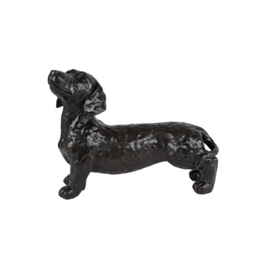 Sculptuur Teckel d.bruin polystone 27 x 10 x 20,5cm