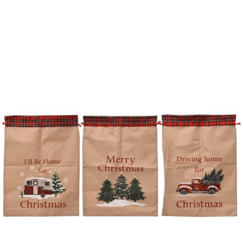 Giftbag polyester printing 3 assorti (assortiment – willekeurige uitvoering)