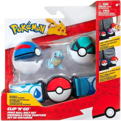Pokemon Clip 'N' Go Poke Ball Belt Set (Squirtle #4 with Poke Ball, Dive Ball