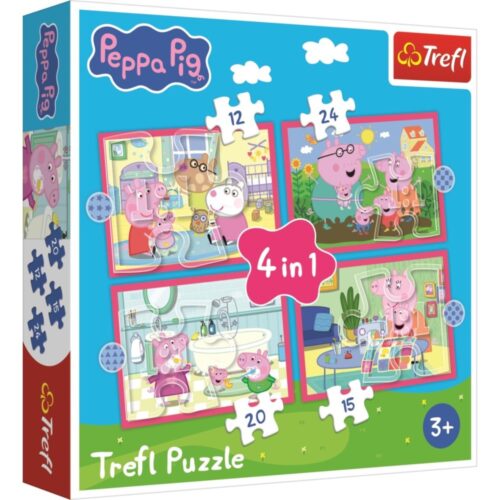 puzzel 4 in 1 Peppa houd van avonturen