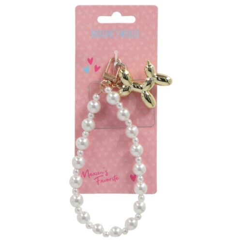Maxime's Favorite Telefoonhanger Parels En Poedel Goud
