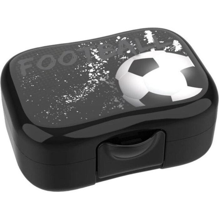 Lunch Buddies Voetbal Lunchbox 13x9.5x5 cm Zwart/Wit