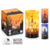 Halloween lamp glas met 10 leds en timer 15 cm