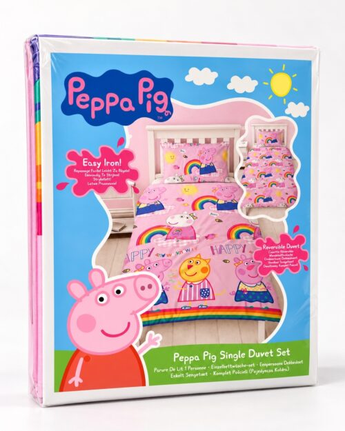 Peppa Pig Happy - Dekbedovertrek - Eenpersoons - 135 x 200 cm - Roze